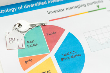 Home expenses, chrome key on chart diagram