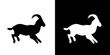 Mountain goat silhouette icon. Animal icon. Black animal icon. Silhouette
