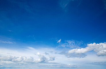 Wall Mural - blue sky background with tiny clouds