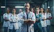 © Natali - Photo of a doctor team standing at a hospital with their arms crossed
