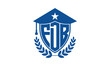 FDB three letter iconic academic logo design vector template. monogram, abstract, school, college, university, graduation cap symbol logo, shield, model, institute, educational, coaching canter, tech