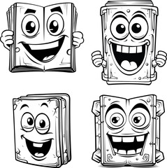 Wall Mural - Smile book coloring page