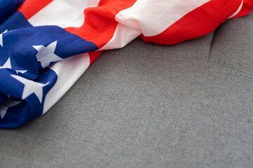 Wall Mural - American flag waving in the wind.