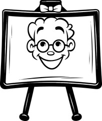 Wall Mural - Blackboard emoji vector stock photo, coloring page