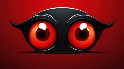 Wall Mural -  a close up of a red eyeball on a black and red background with a white dot on the bottom of the eyeball.