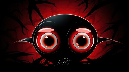 Canvas Print -  a black and red wallpaper with two red eyes and a black mask with a red light coming out of it.