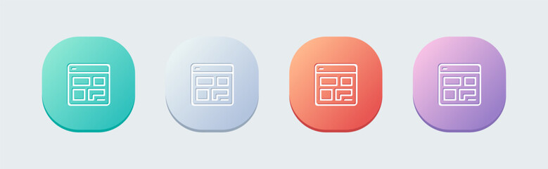 Poster - Layout line icon in flat design style. Dashboard signs vector illustration.