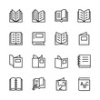 Set of Book icon for web app simple line design
