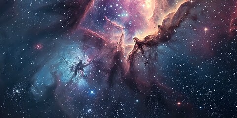 Wall Mural - night sky universe filled with stars, nebula and galaxy.