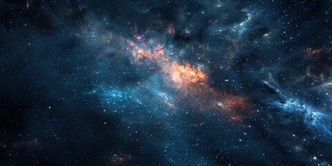Wall Mural - night sky universe filled with stars, nebula and galaxy.