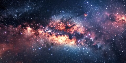 Wall Mural - night sky universe filled with stars, nebula and galaxy.