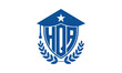HQA three letter iconic academic logo design vector template. monogram, abstract, school, college, university, graduation cap symbol logo, shield, model, institute, educational, coaching canter, tech