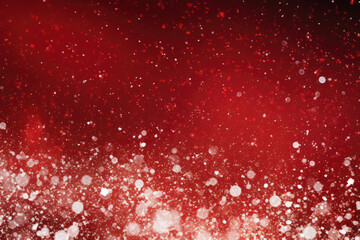 Wall Mural - Red Christmas background with snowflakes and bokeh effect