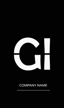GI or IG Minimal Logo Design Vector Art Illustration