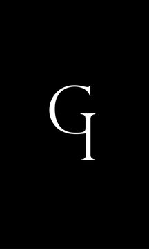GI or IG Minimal Logo Design Vector Art Illustration