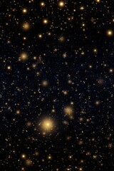 Wall Mural - Golden glowing starry night sky on dark cosmic background for festive design