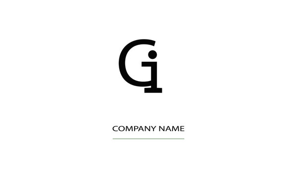 GI or IG Minimal Logo Design Vector Art Illustration