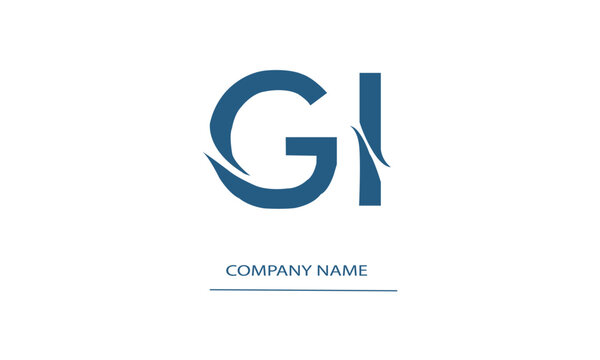 GI or IG Minimal Logo Design Vector Art Illustration
