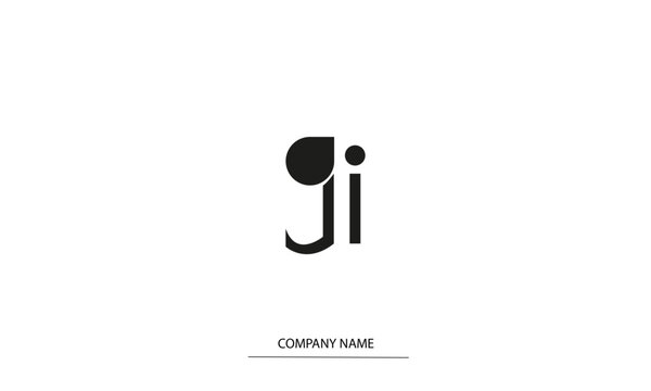 GI or IG Minimal Logo Design Vector Art Illustration