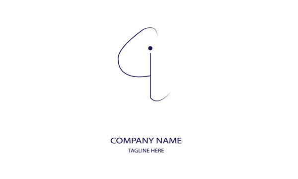 GI or IG Minimal Logo Design Vector Art Illustration