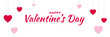 Valentines Day background with red and pink paper heart elements. Vector illustration