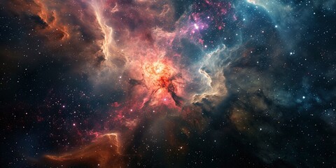 Wall Mural - night sky universe filled with stars, nebula and galaxy.