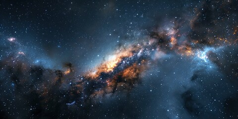 Wall Mural - night sky universe filled with stars, nebula and galaxy.