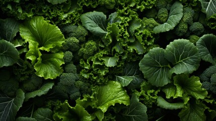 Poster - Fresh Broccoli Leaves Background Generative AI