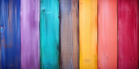 Sticker - colorful wooden background