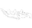 Indonesia map. Map of Indonesia in administrative provinces in white color