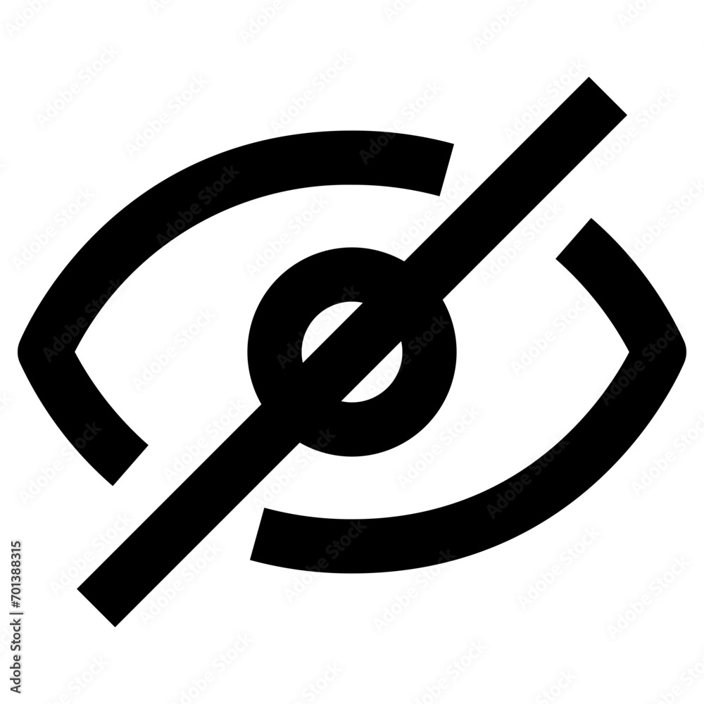 Eye off icon in outline. Simple hidden symbol vector — pixel-perfect ...
