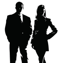 Wall Mural - business people silhouette