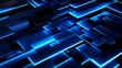 © shuvodesign - Blue abstract background with blue glowing geometric.Generative AI