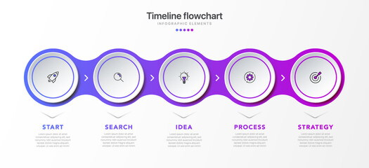 Poster - Timeline infographic design with  options or steps. Infographics for business concept. Can be used for presentations workflow layout, banner, process