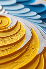 Aufkleber - Yellow and Blue Paper Rolls Generative AI