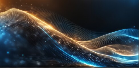Poster - digital business abstract wave technology background the futuristic realm with this captivating wallpaper, the mesmerizing wave of science , creating a visual network of innovation