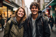 © Distinctive Images - Smiling Young Couple Enjoying a Casual Stroll in the Big City