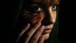 A shadow-laden portrait encapsulating the silent suffering etched on a woman's face by the hands of domestic violence