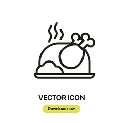Fototapete - Turkey icon vector. Linear-style sign for mobile concept and web design. Turkey symbol illustration. Pixel vector graphics - Vector.