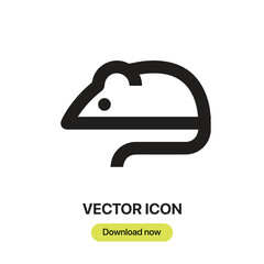 Leinwandbilder - Rat icon vector. Linear-style sign for mobile concept and web design. Rat symbol illustration. Pixel vector graphics - Vector.