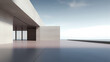 © c - 3d render of abstract futuristic architecture with empty concrete floor