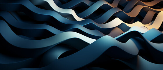 Wall Mural - Abstract wallpaper with a beautiful blue gradient design and smooth curves.