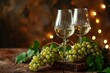 Two Glasses of Wine with Grapes Generative AI