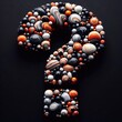 question mark shape made of marble pebbles. AI generated illustration