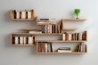A modern and fancy wall-hanging bookshelf for home decor