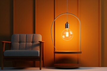 Wall Mural - A modern and fancy study lamp in the study room or living room