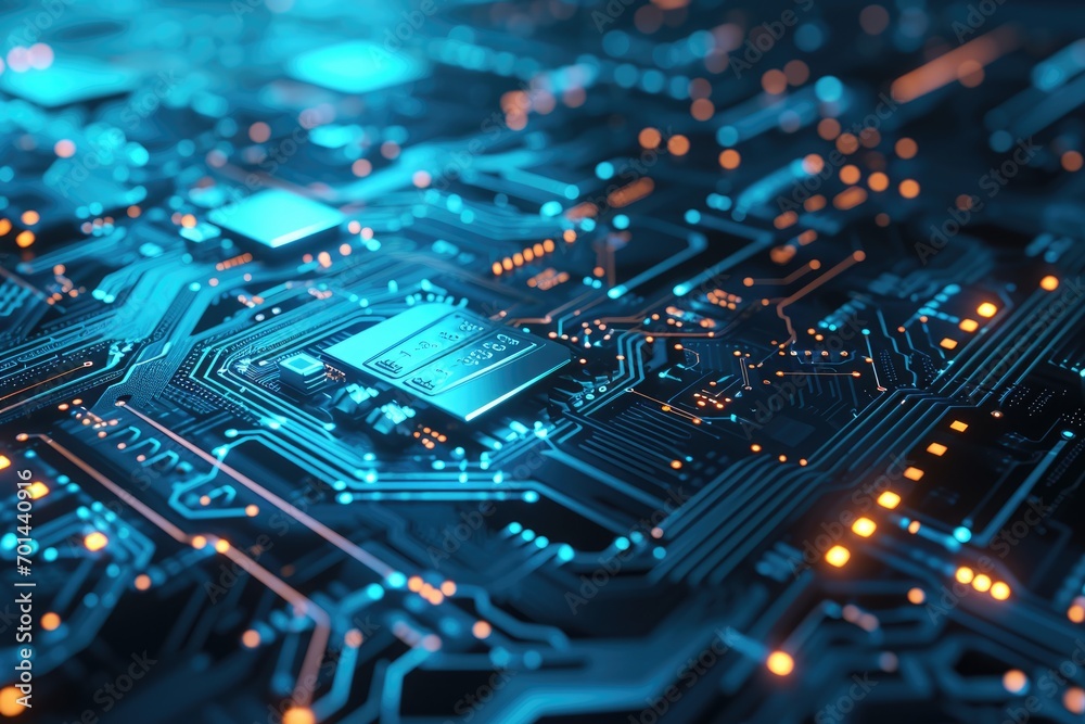 Modern technology circuit board texture background design. Stock Photo ...