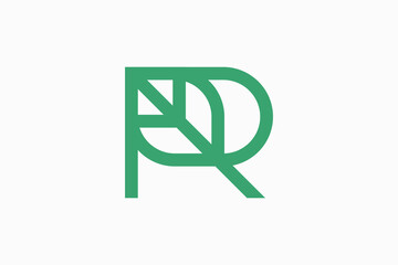 Poster - letter R leaf Vector Logo Premium