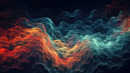 Poster - Abstract background from cosmic waves. AI generative.