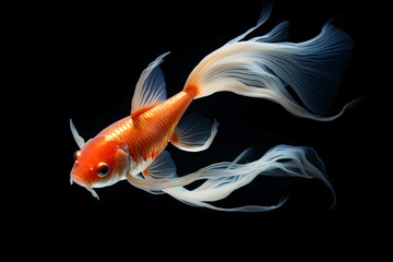 Wall Mural - Closeup of goldfish in the ocean